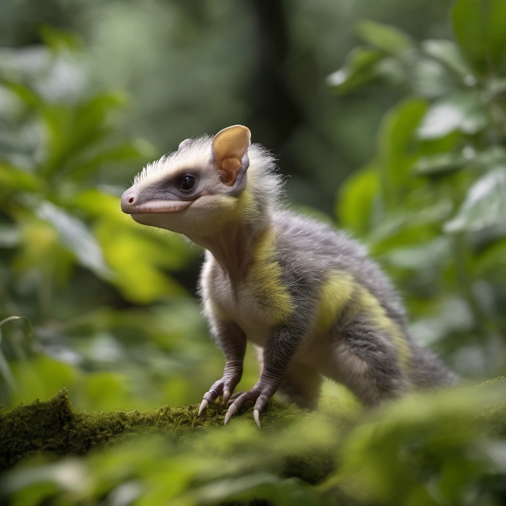 Stable Diffusion generated image of an opposum-dinosaur hybrid